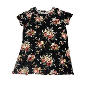 Vibe Black Floral Mini Dress 2X Cottagecore Boho Witchy Whimsigoth Skater